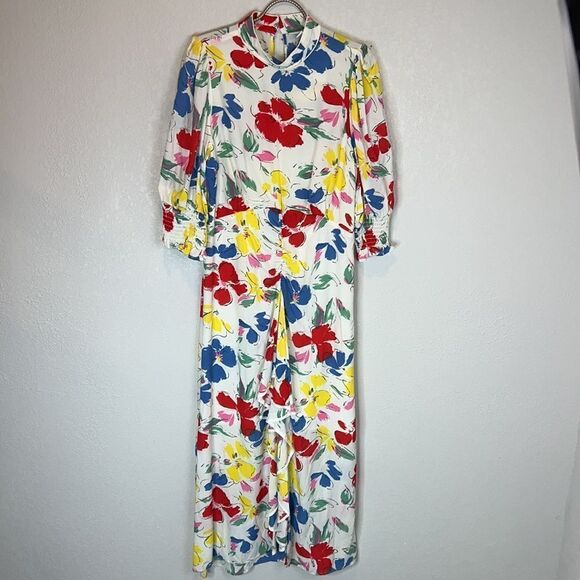 NWT RIXO For Target Floral Mock Neck Cascade Dress Size 8 - Picture 2 of 16